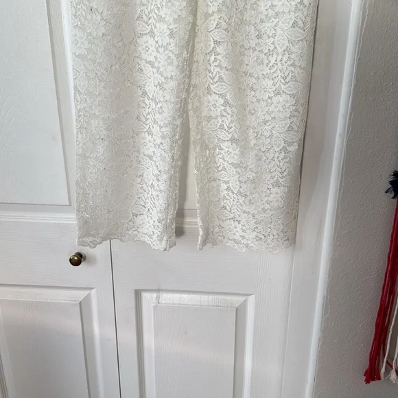 Zara Cream Lace Cropped Pants - Picture 4 of 7